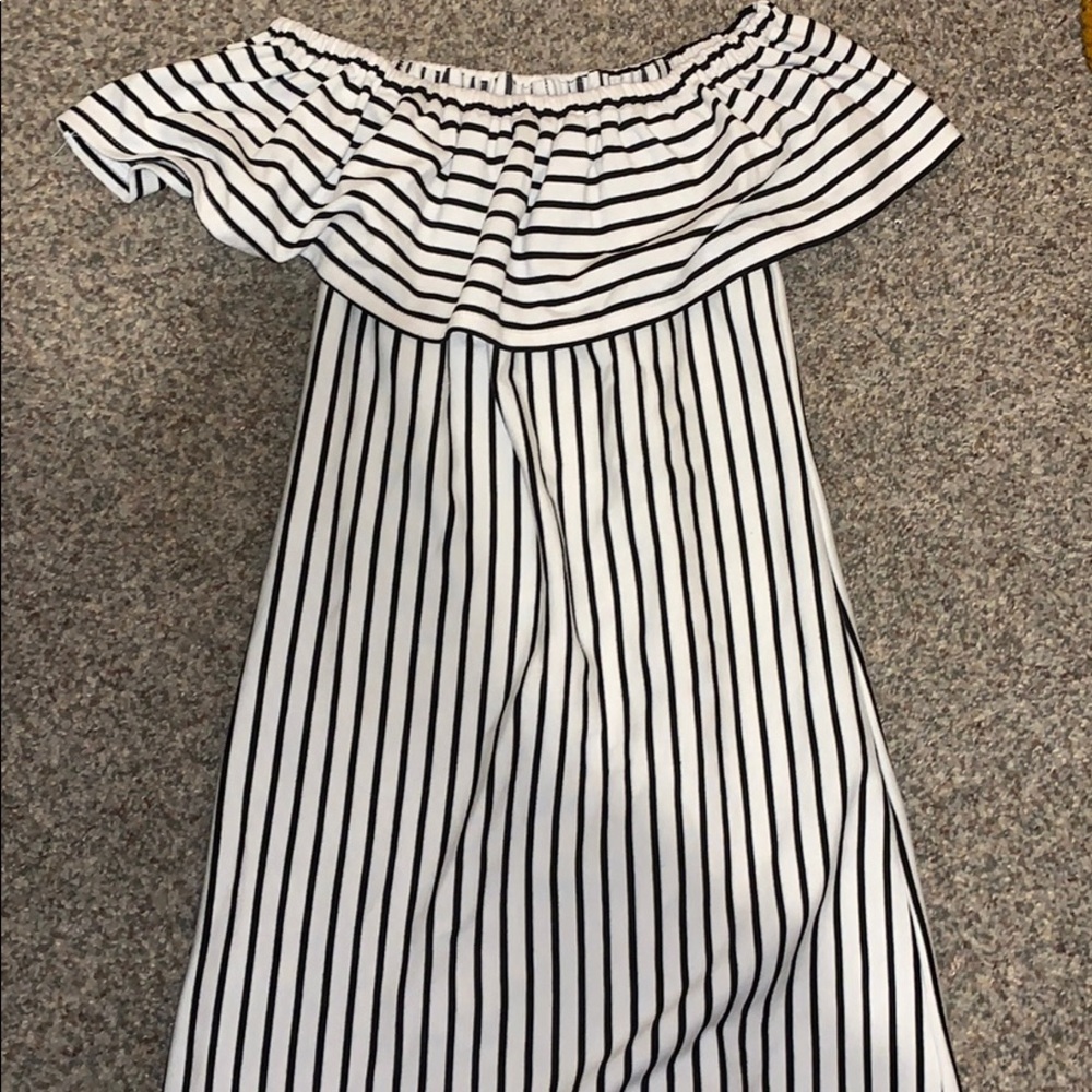 Off the shoulder striped dress
